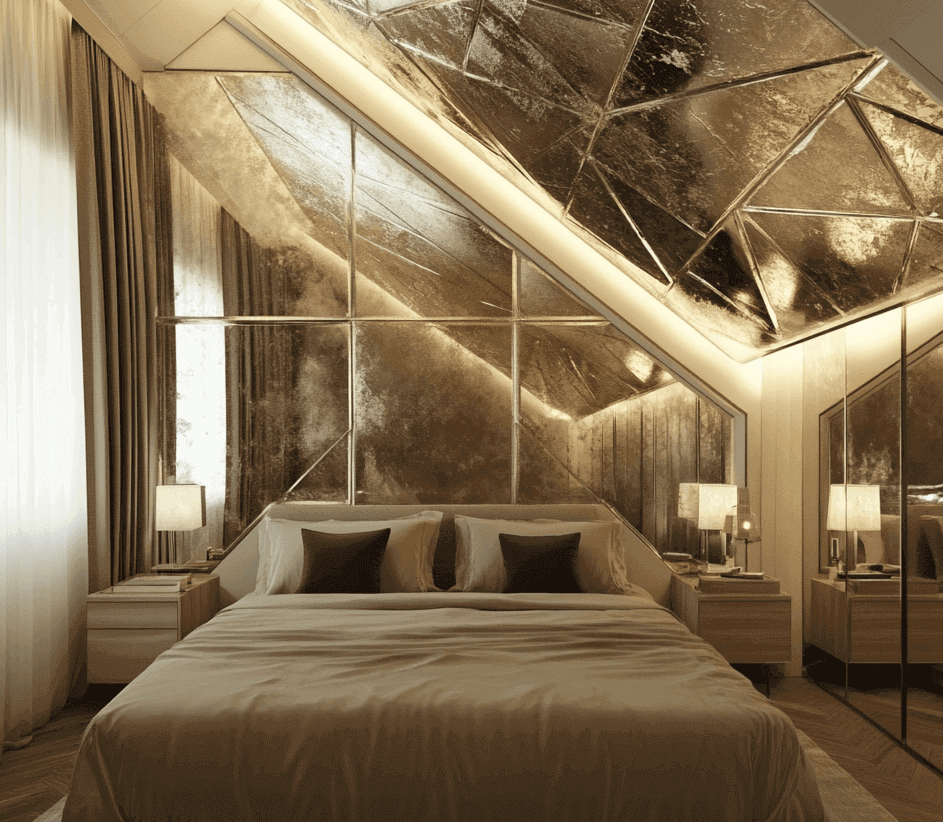 Kunstwerke an schrägen Decken