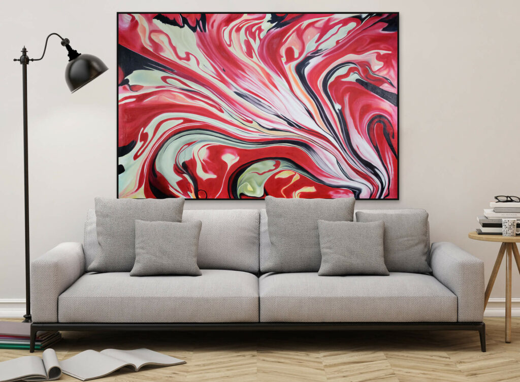 XXL Gemälde 'Liebeslilie' Handgemaltes Unikat