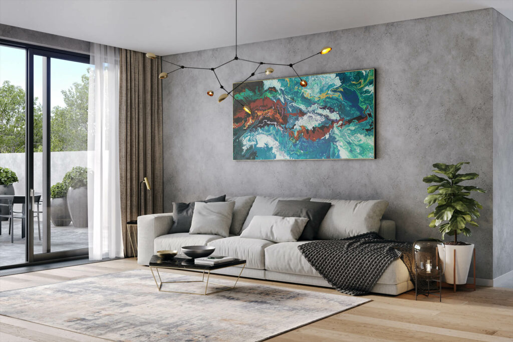 XXL Gemälde Sonnwendfeuer Handgemaltes Unikat