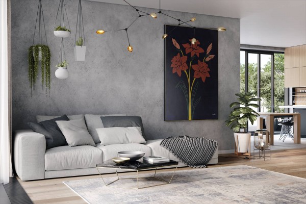 XXL Öl Gemälde 'Flowers in the Sky' Handgemaltes Unikat