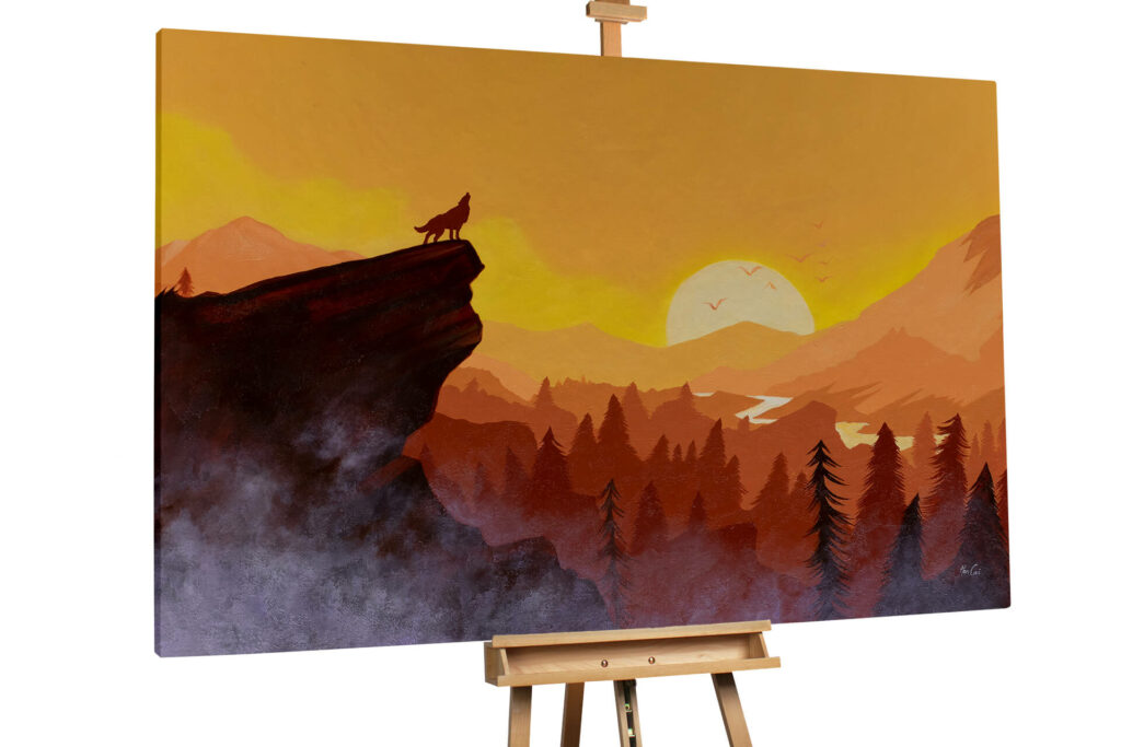 XXL Öl Gemälde Howling Majesty Handgemaltes Unikat