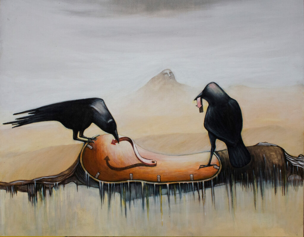 Krähe in der surrealistischen Malerei