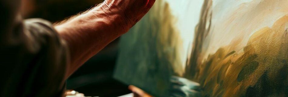 Maler bei der Landschaftsmalerei