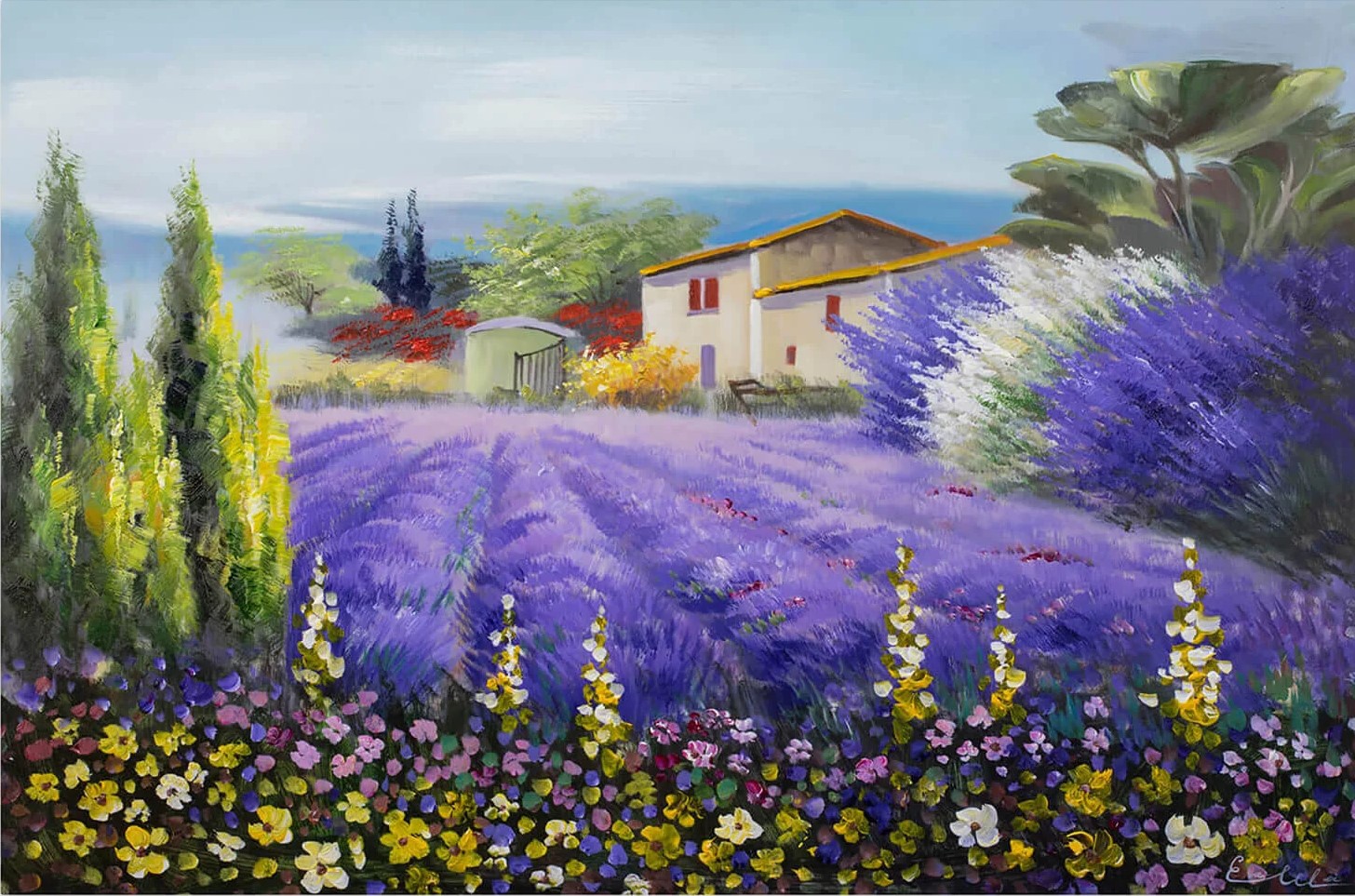 lavendelzeit handgemaltes gemälde