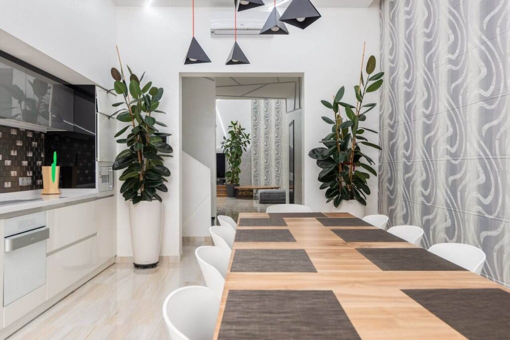 Natürliches Element in der Küche und im Esszimmer