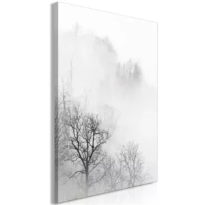 Kunstdruck auf Leinwand 'Trees In The Fog Vertical' bild