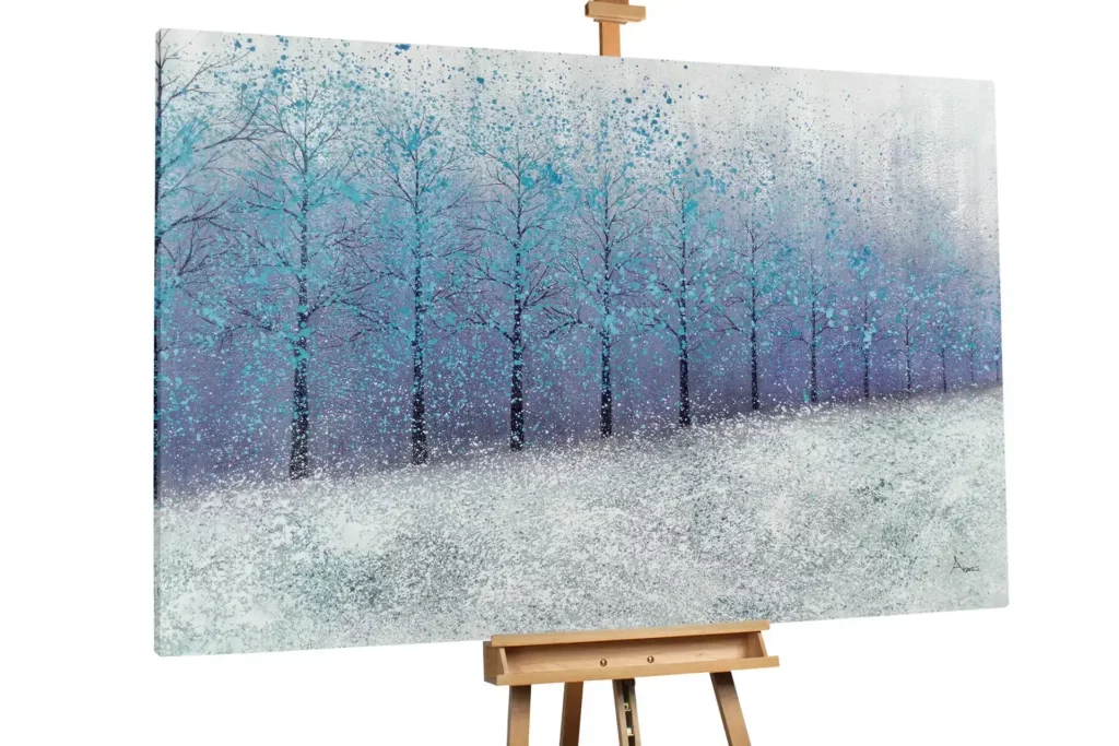 oel-gemaelde-stroll-in-the-snow