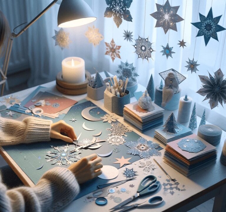 winter solstice inspirierte papier wandbehänge