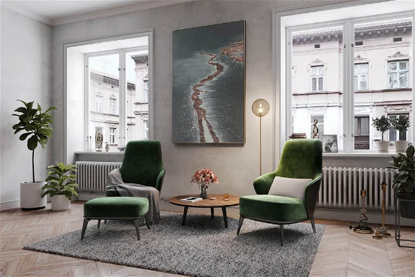 XXL Öl Gemälde 'Goldene Strandmagie'