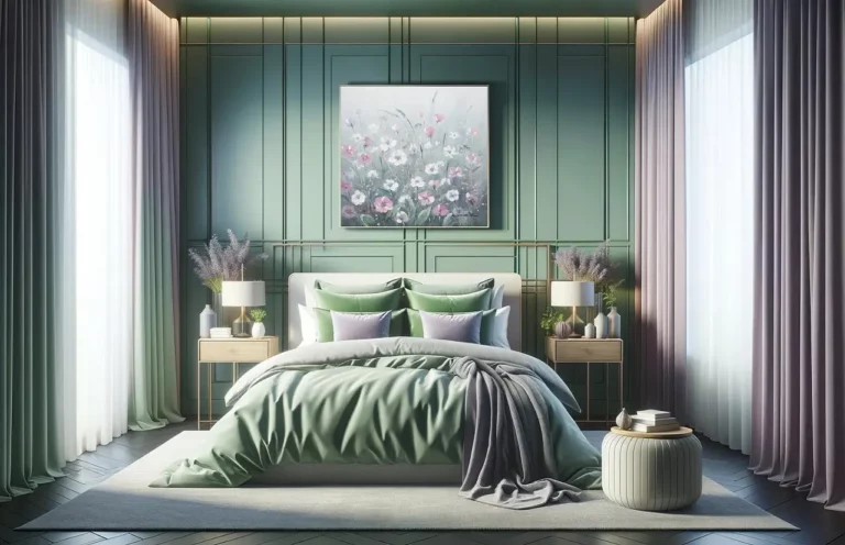 gruen und lavendel pastellfarben fuer das schlafzimmer