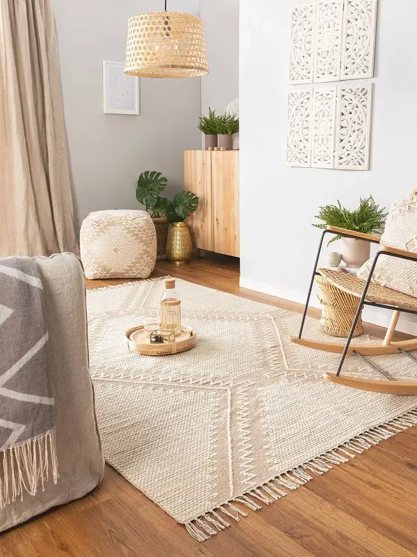 Design Baumwollteppich Sydney Beige | Modern & zeitgenössisch Stile | 80x150 cm