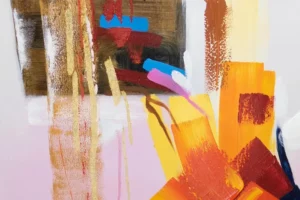 Handgemaltes Gemälde 'Passion der Farben' 80x80cm Detailbild