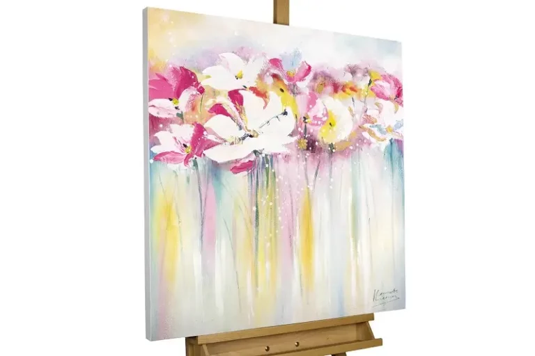 Shabby Chic Stile Handgemaltes Gemälde 'Rose Scented Summertime' 80x80cm