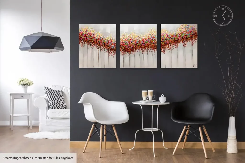 Modern & zeitgenössisch Stile Acryl Gemälde 'Sonniges Gehölz' 150x60cm