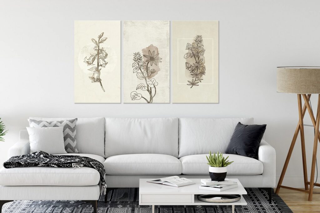 Modern & zeitgenössisch Stile Kunstdruck auf Leinwand 'Herbarium' 90x60 cm