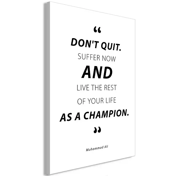 Kunstdruck auf Leinwand 'Quote - Muhammad Ali Vertical' 40x60cm