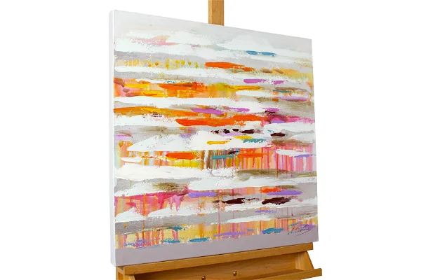 horizontale bunte farbverlaeufe modern acryl gemaelde