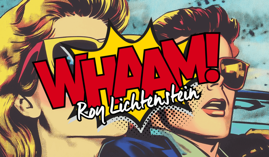 Pop-Art im Comic-Stil mit WHAAM! -Text und Roy Lichtenstein-inspirierter Illustration