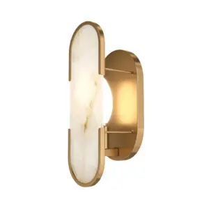 Ovale Wandleuchte in Gold und Weiß – elegante Innenbeleuchtung