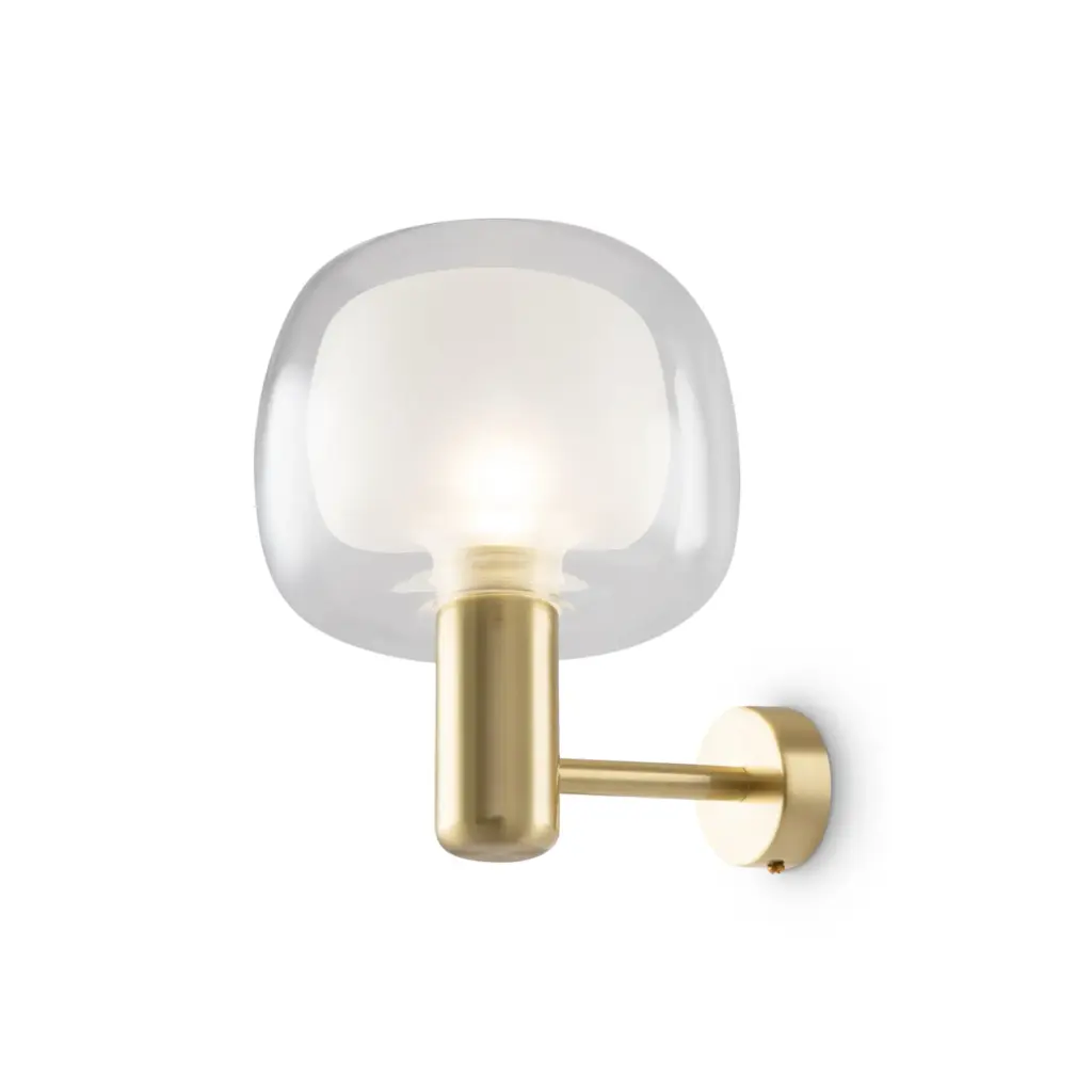 Goldene Wandleuchte mit Glasdesign – moderne Wohnbeleuchtung